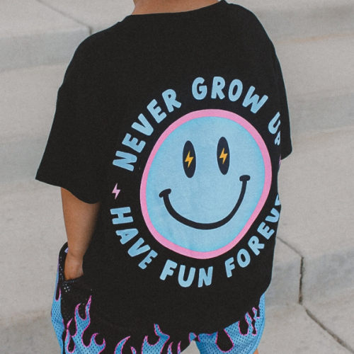 Never Grow Up T-Shirt - Yellow | Little Trouble
