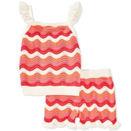 Adventurewear 360 Baby Girls Ruffled Tank Top & Crochet Shorts Set