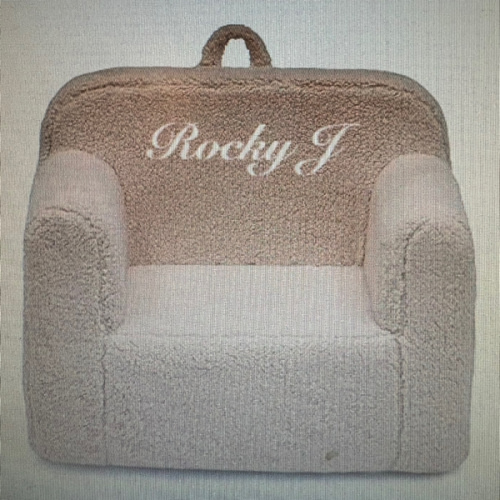 Delta Children Cozee Sherpa Chair – Customize with Name – Foam Kids Chair for Ages 18 Months and Up, Cream