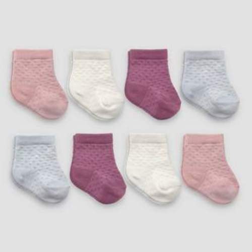 Carter's Just One You® Baby Girls' 8pk Lettuce Edge Socks - 0-3M : Target