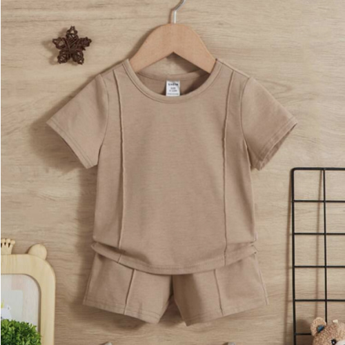 SHEIN Baby Boy Seam Detail Tee & Shorts | SHEIN USA