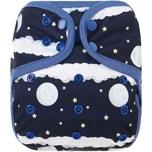 OsoCozy One Size Cloth Diaper Covers - Adjustable Snap Fit & Double Leg Gussets for Baby Boys & Girls from 8-35 Pounds. Use with Prefold, Flat or Fitted Cloth Diapers or Snap-in Inserts.