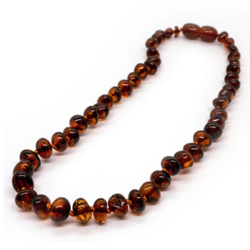 Polished Cognac Baltic Amber Teething Necklace | Baltic Essentials