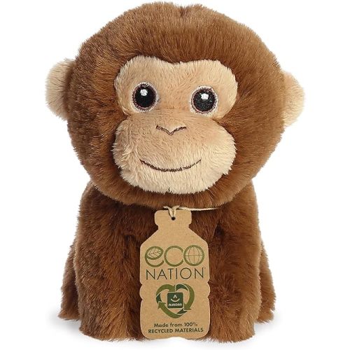 Aurora® Responsibly Made Eco Nation™ Mini Monkey Stuffed Animal - Ideal for Playtime Adventures - Perfect for Birthdays or Just Because - Brown 5 Inches