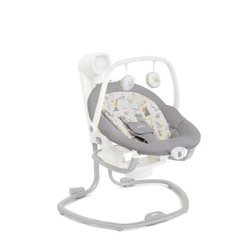 Joie Miso 2-in-1 Baby Swing & Rocker– Dual Motion Swing & Portable Rocker with 6 Speed Settings, Soothing Vibration, and 3 Recline Positions – Softglow Dimmable Light (Nature's Alphabet)