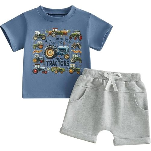 Toddler Baby Boy Clothes Summer Outfit Animals Shirt Shorts Set