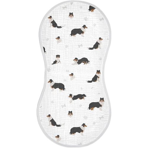 vvfelixl Muslin Burp Cloths Rough Collie Dog Baby Washcloths for Baby Girl Boys 2 Pack