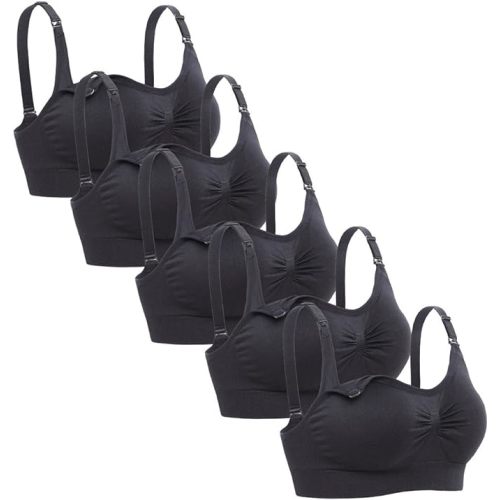 Lataly Womens Seamless Nursing Bra Sleeping Maternity Bralette for Breastfeeding Pack of 3
