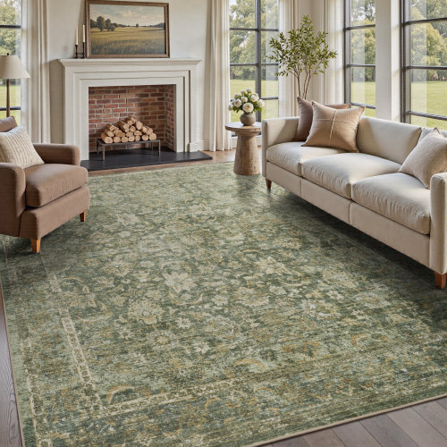 Red Barrel Studio® Soft Washable Vintage Floral Area Rug For Living Room & Bedroom & Reviews | Wayfair