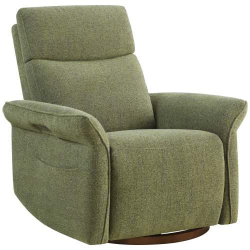 Vinca Power Swivel Nursery Glider Recliner with Power Lumbar & Headrest, Forest Green