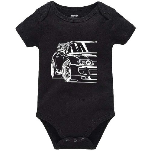 Pengshiliu Beautiful car Newborn Baby Romper Bodysuit Short Sleeve Onesie Black