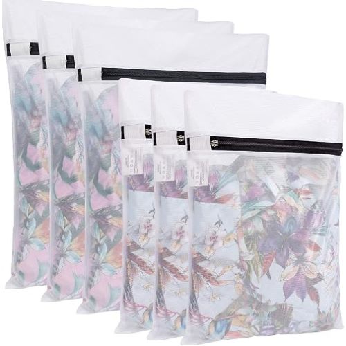 BAGAIL Laundry Bags Mesh Wash Bag for Intimates Lingerie and Delicates,6Pcs(3L,3M)