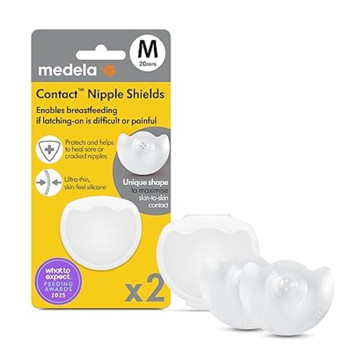 Medela Contact Nipple Shields, Medium 20mm, Food Grade Silicone | for Latching Difficulties During Breastfeeding, Flat or Inverted Nipples