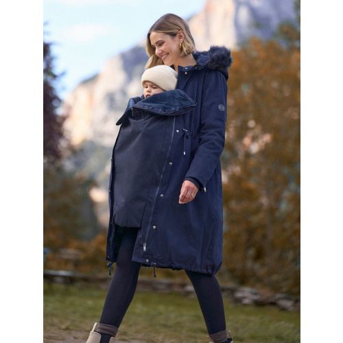 Seraphine Navy Blue Premium Sub-Zero Down Filled 3-In-1 Maternity & Babywearing Parka