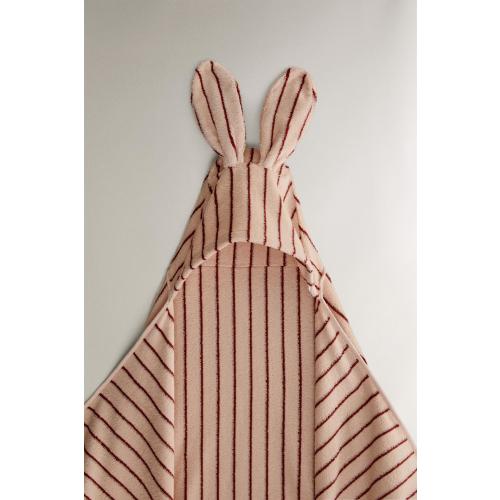 HOODED VELOUR STRIPED BATH TOWEL - Pink | ZARA United States