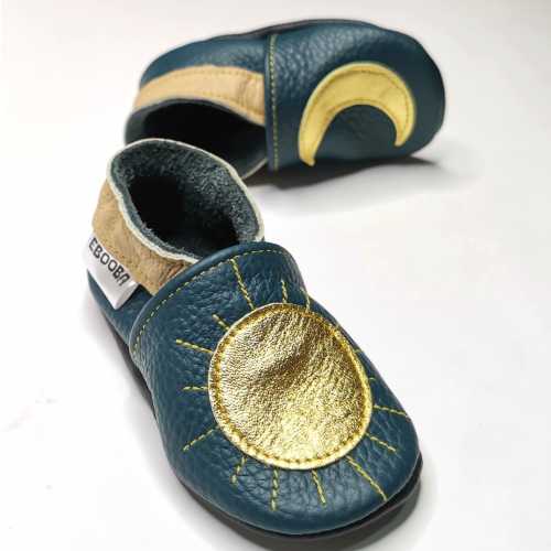 Kids' Shoes, Leather Toddler Shoes, Blue Baby Slippers, Soft Sole Baby Shoes, Sun Slippers, Baby Moccs, Rainbow Shoes, Moon Booties, 5