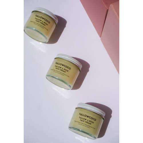 Organic Tallow Face Cream, Grass-fed Tallow & Rose Face Cream Tallow Night Balm, Ultra Moisturizing Tallow Cream, Eczema Cream – TallowCoco
