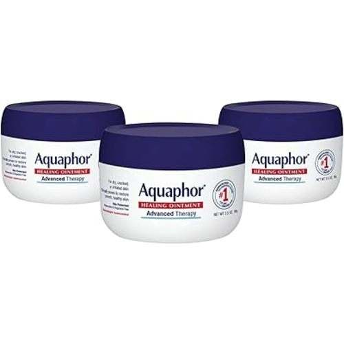 Aquaphor Healing Ointment Advanced Therapy Skin Protectant, Body Moisturizer for Dry Skin, Minor Cuts and Burns, Dry Cuticles, Cracked Heels, Hands and Lips, 3.5 Oz Jar