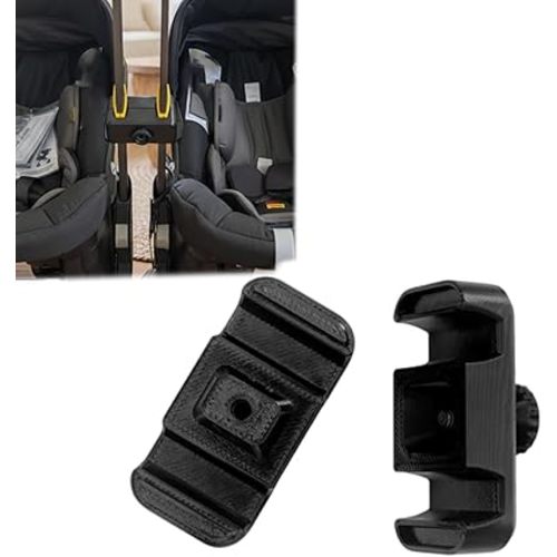 Double Stroller Connector Clip Compatible with Doona| 3D Printed Side-by-Side Adapter| Travel Pushchair Link Accessory (Black)