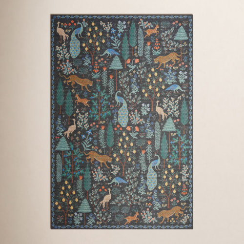 Rifle Paper Co. x Loloi Menagerie MEN-02 Forest Black Rug