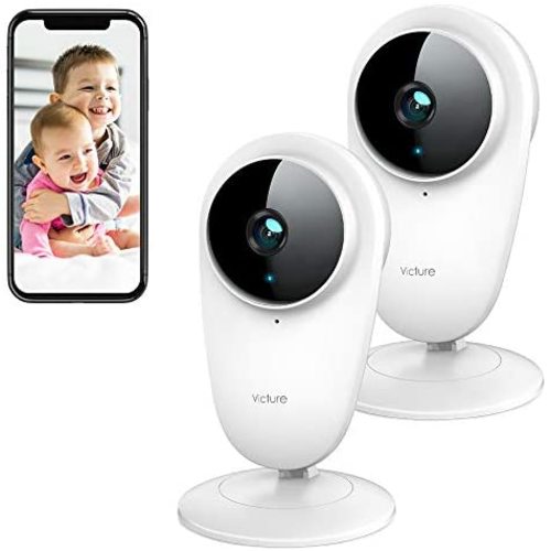 Victure 2pcs 1080P Video Baby Monitor WiFi Camera Home Camera Indoor Pet Security Camera with Night Vision 2-Way Audio Motion Detection for Home/Office/Baby/Nanny/Pet