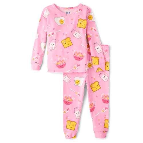 Baby And Toddler Girls S'mores Snug Fit Cotton Pajamas - Pink