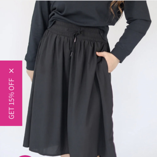 Songs athletics, Drawstring Tech High Rise Skirt-Black