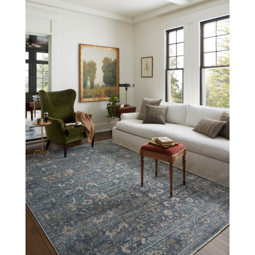 Jean Stoffer x Loloi Bradbury Ocean / Gold Area Rug & Reviews | Wayfair