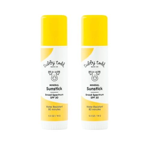 TUBBY TODD Mineral Sunstick - Broad Spectrum SPF 30 Sunscreen for Kids - Water-Resistant Stick Sunscreen for Body & Face - Safe for Sensitive Skin - 1 Pack, 0.5 oz