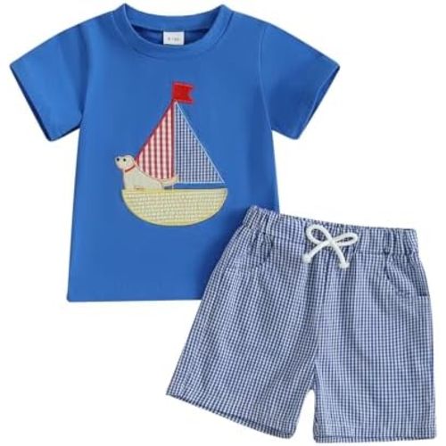 LAGKIYOJ Toddler Boy Easter Outfit Truck Carrot Print Short Sleeve T-shirt Shorts Clothing Set Baby Boy Bunny Clothes