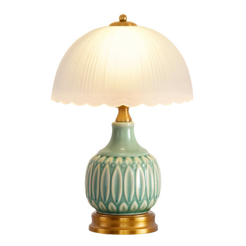 Latitude Run® Vintage Lamp For Living Room,16" Modern Ceramic Table Lamps For Bedroom,retro Bedside Nightstand Traditional Lamps,classic Chinoiserie Green Lamp For Home Decor & Reviews | Wayfair