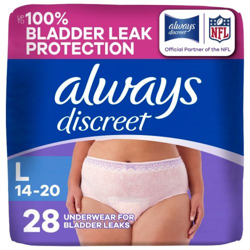 Always Discreet Adult Postpartum Incontinence Underwear for Women - Maximum Protection - Large - 28ct