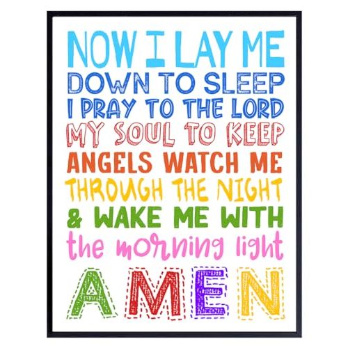 Yellowbird Art & Design Jesus Christ Bible Verse Wall Art 11x14 - Christian Gifts for Kids, Nursery Decor, Toddler Room Decor - Christian Wall Decor, God Print - Scripture Wall Art, Psalm 91 Print - Faith, Prayer Unframed
