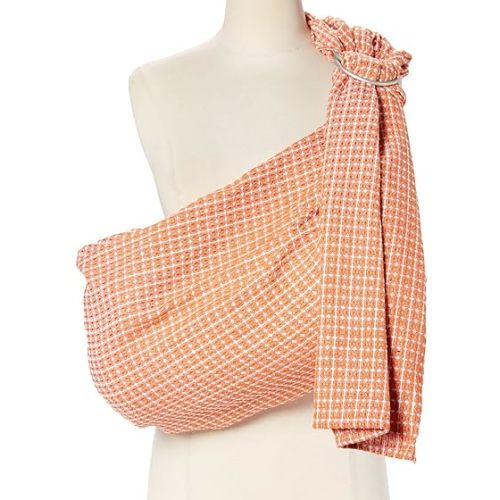 Hip Baby Wrap - Adjustable Baby Ring Sling & Carrier for Newborns, Infants & Toddlers - Soft Cotton Baby Wrap for Nursing, Infant Shower Gifts - Sling Carrier for 8-35 lbs - Mandarin Honeycomb