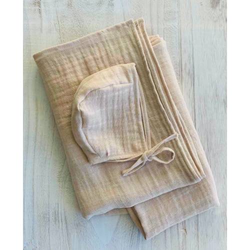 Handmade Muslin Baby Bonnet: 100% Cotton Gauze, Vintage Inspired