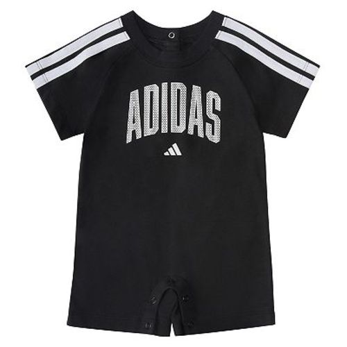 Baby Boy adidas Short Sleeve 3-Stripe Raglan Coverall