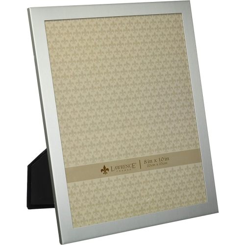 Lawrence 230180 8-Inch x 10-Inch Metal Brushed Silver Picture Frame