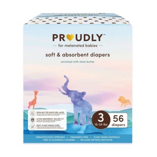 PROUDLY COMPANY Soft & Absorbent Diapers - Size 3 - 56ct