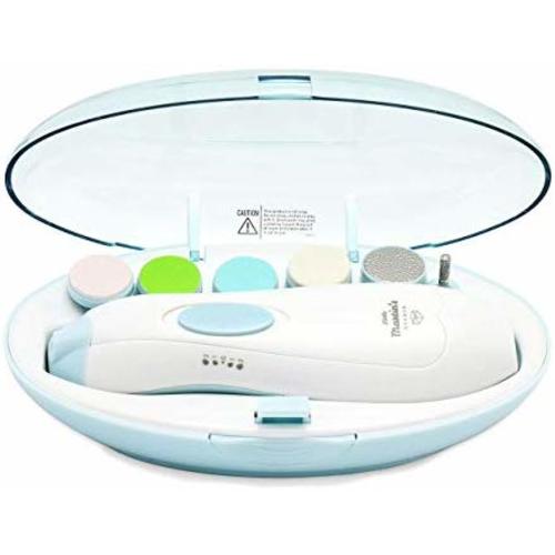 Little Martin’s Drawer Baby Nail Trimmer File with Light - Safe Electric Nail Clippers Kit for Newborn Infant Toddler Kids Toes and Fingernails - Care, Polish and Trim - Battery Operated (AA) - White