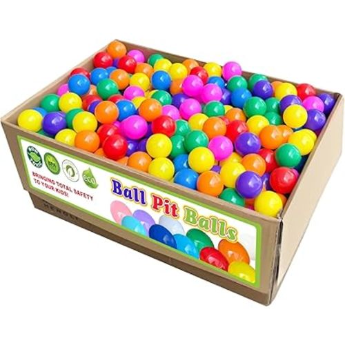 1000Pcs Ball Pit for Kids Toddlers Boys Girls - BPA-Free Plastic Balls Soft Reusable Crush-Resistant Non-Toxic Phthalate Free Multipurpose Play Pitball Toy Pack - Pastel/Multicolored - 2.2 Inch