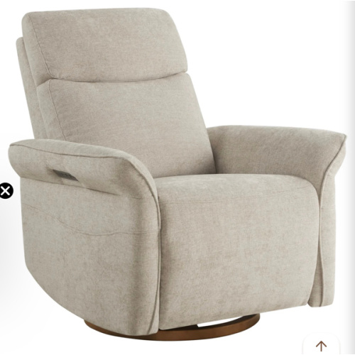 Vinca Modern Power Swivel Glider Recliner with Power Lumbar & Headrest