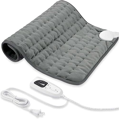 24"X20" Electric Heating pad with 6 Heat Settings, Auto Shut Off, Dry Electric Heating for Back Neck Knee Arms Legs Shoulder Heat Pads for Christmas Birthday Father's Day Mother's Day (Dark Gray)