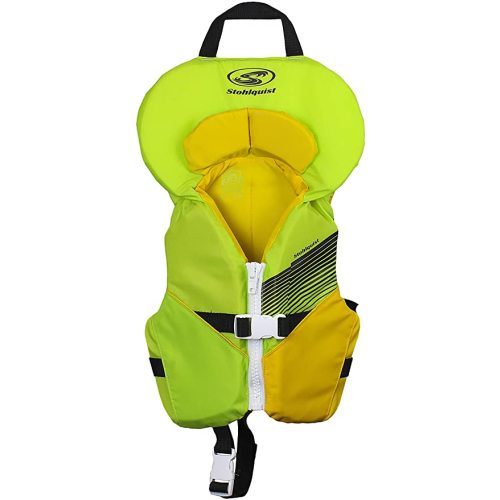 Stohlquist Waterware Toddler Life Jacket Coast Guard Approved Life Vest for Infants, Lime/Yellow, 8-30 Pounds