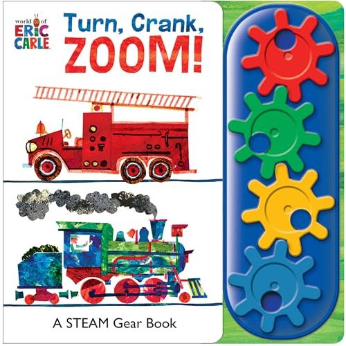 World of Eric Carle, Turn, Crank, Zoom! A STEM Gear Sound Book - PI Kids