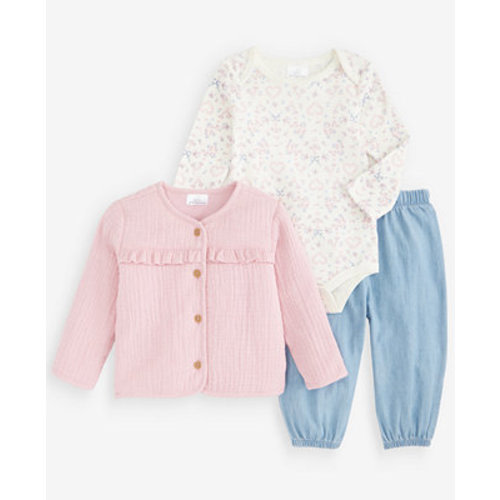 Baby Girls' 3M-24M Jacket, Bodysuit & Bubble Pants, 3-Piece Set, Macy's Exclusive