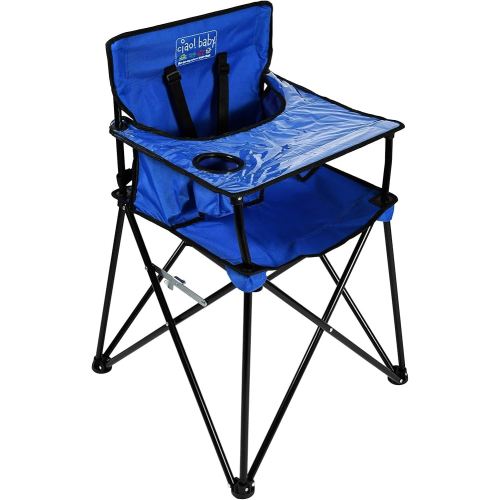 ciao! baby Portable High Chair for Travel, Fold Up High Chair with Tray, Blue