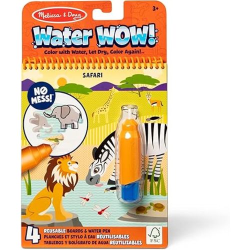 Melissa & Doug On The Go Water Wow! Reusable Water-Reveal Activity Pad - Safari - FSC Certified