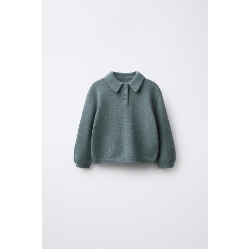 KNIT POLO SWEATER - Blue / Gray | ZARA United States