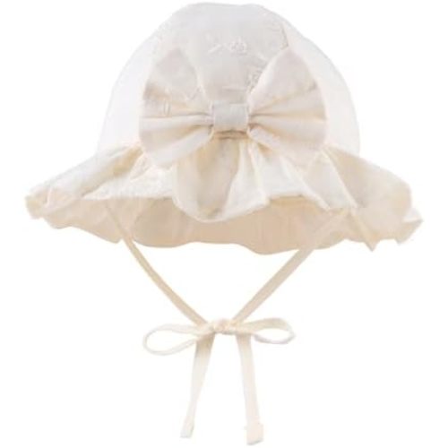 Summer Baby Hats for Girls Cotton Infant Sun Hat Bowknot Toddler Bucket Hats 0-2 Years