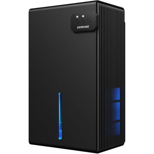 Dehumidifier, 95 OZ Dehumidifiers for Home (800 sq.ft), Quiet Small Dehumidifiers for Bedroom Bathroom Basements Closet RV, Auto Shut Off, Two Working Models and 7 Colors LED（Black）